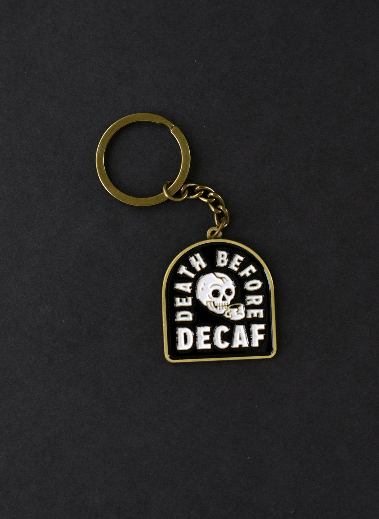 Death Before Decaf Coffee Keychain - Homeward Bound Goods
