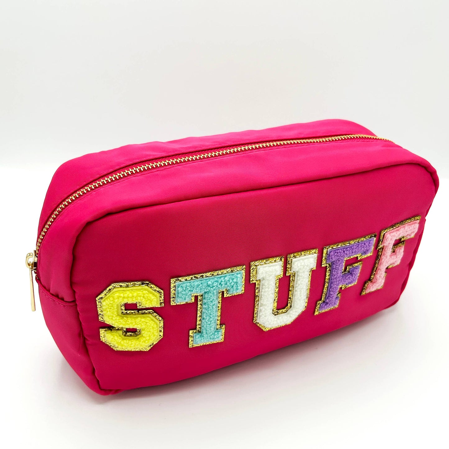 Varsity Letter Patch Cosmetic Toiletry Bag
