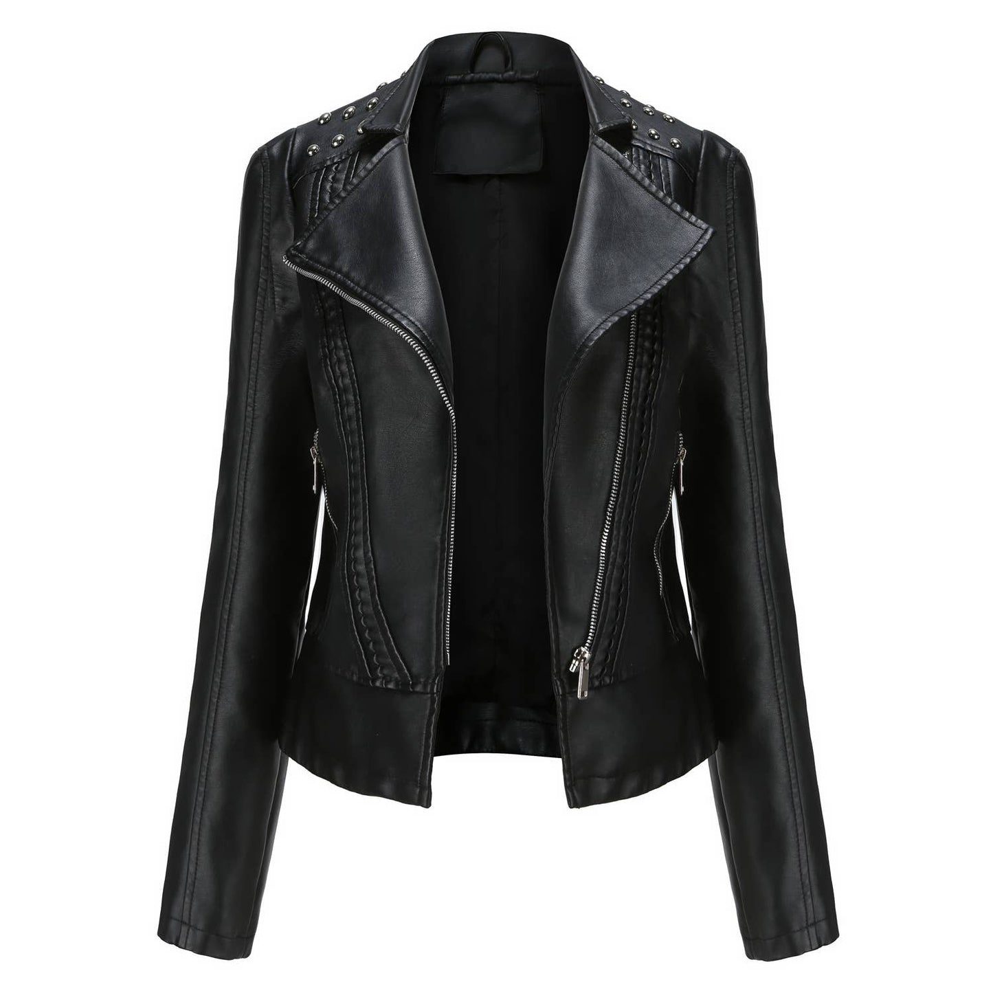 Studded Faux Leather Jacket