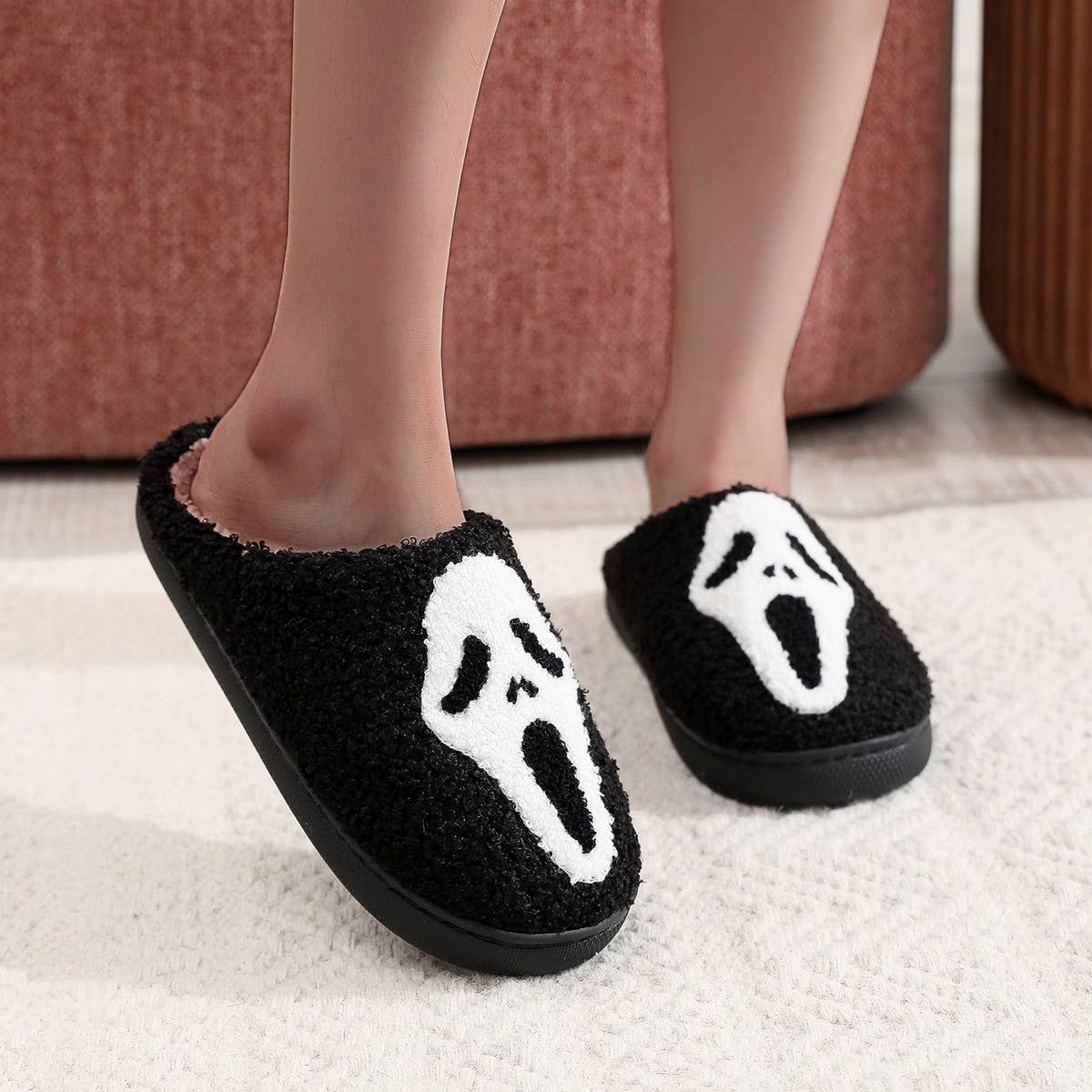 Ghost Face Halloween Cotton Slippers