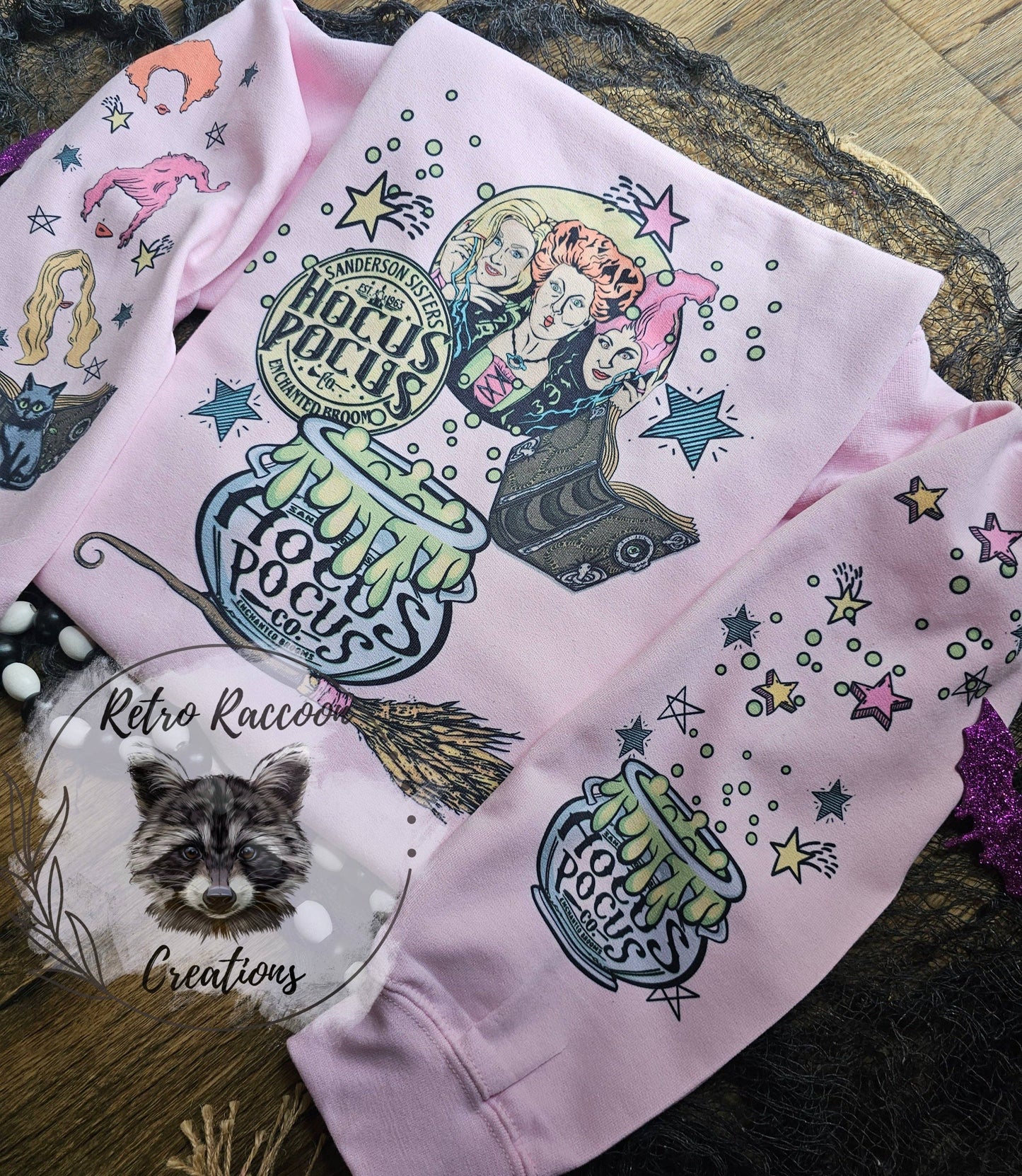 Sisters Halloween Pink Sweatshirt