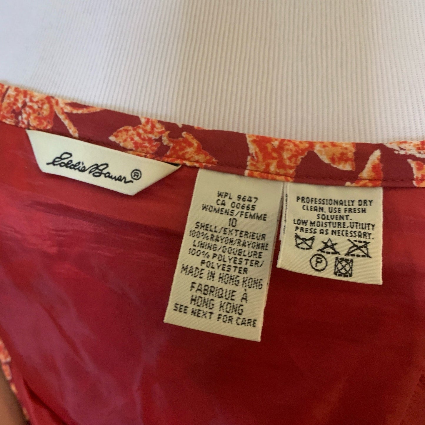 Eddie Bauer 90s Rust Red & Orange Floral Midi Skirt Womens Size 10 - Homeward Bound Goods