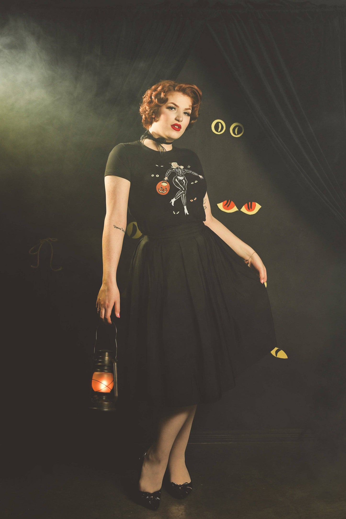 Spooky Night Fitted Tee in Black