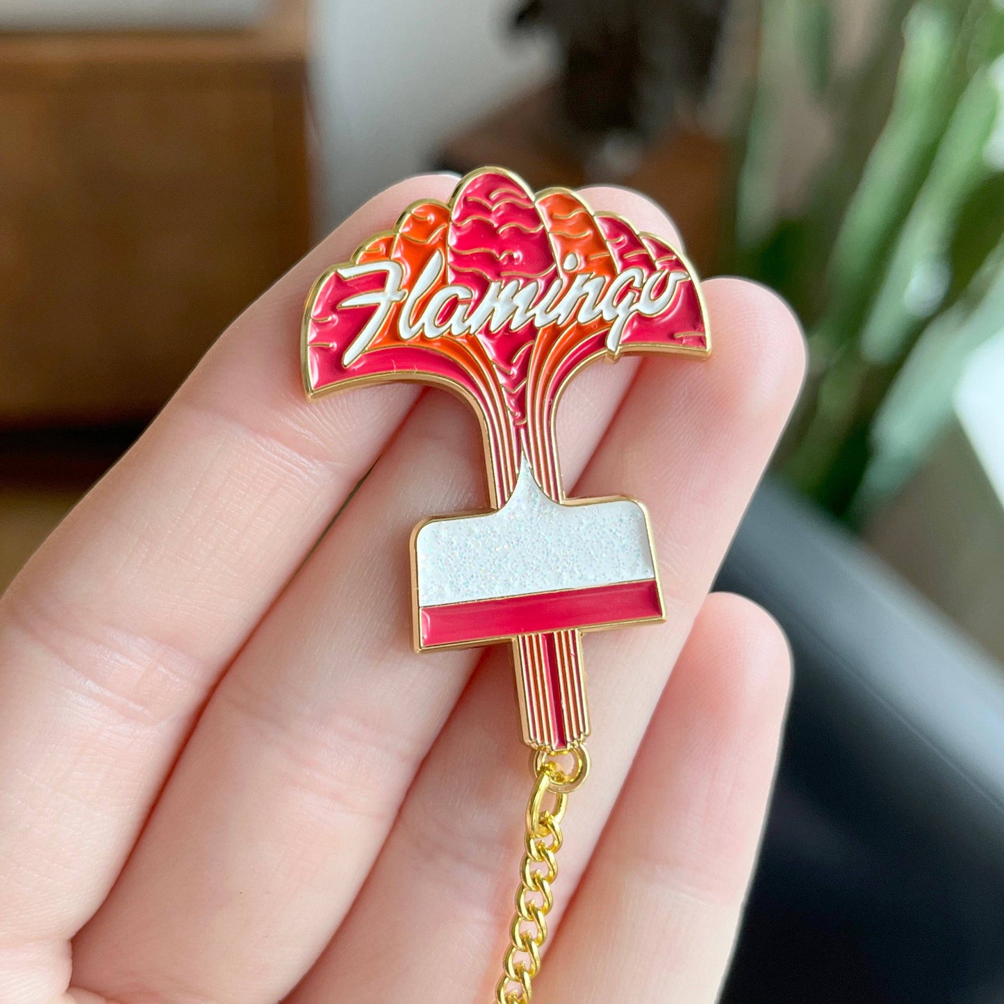 Flamingo Sign Enamel Pin