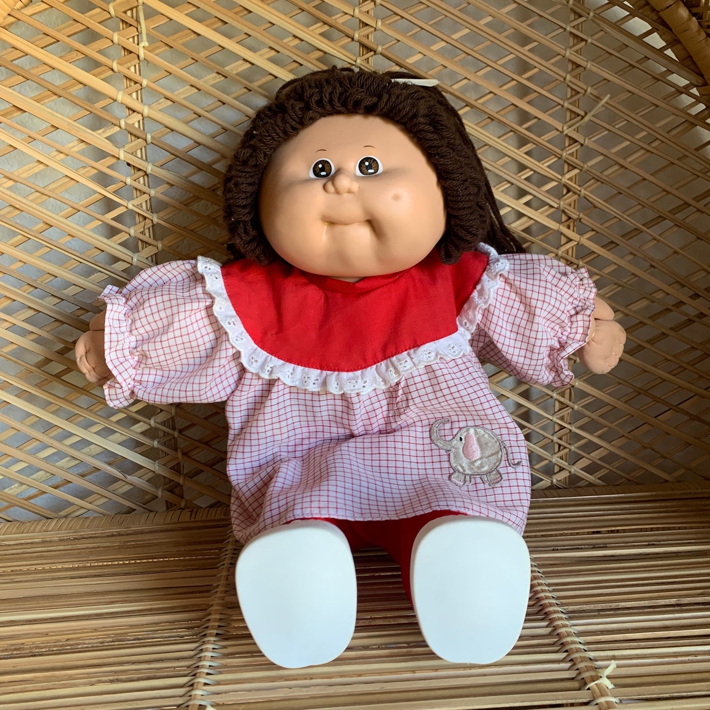 Vintage Cabbage Patch Kids Doll Brown Hair Elephant Outfit 1978 1982