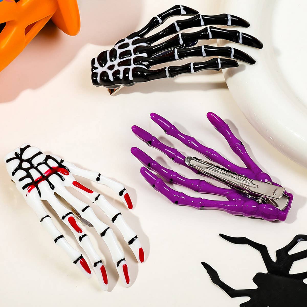 Skeleton Hand Halloween Hair Clip