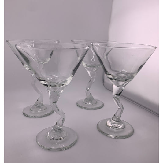 Martini Glasses Zig Zag Stem Set of 4