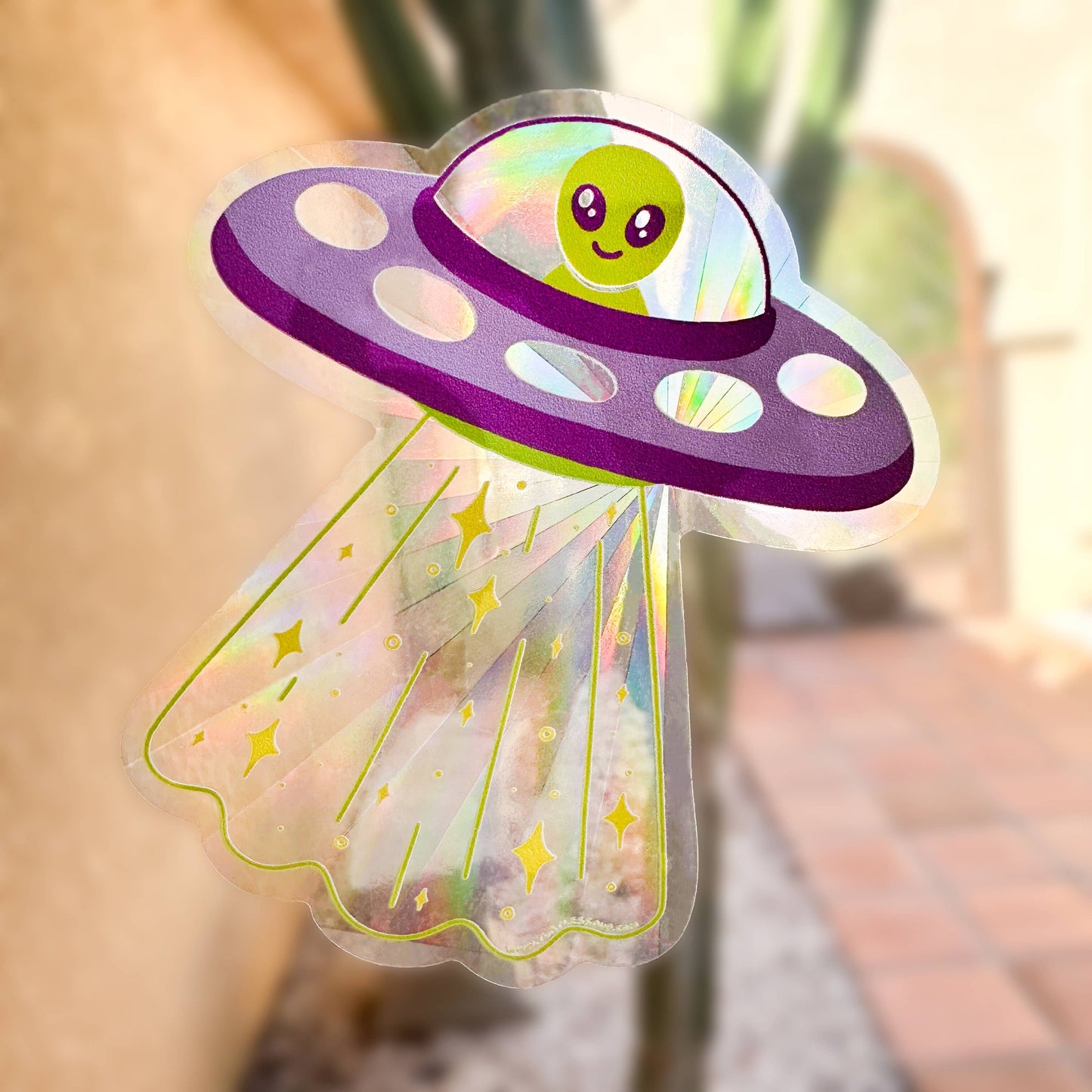 Alien UFO Suncatcher Window Decal