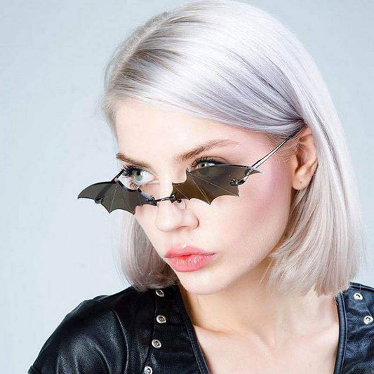 Spooky Goth Babe Bat Shape Sunglasses