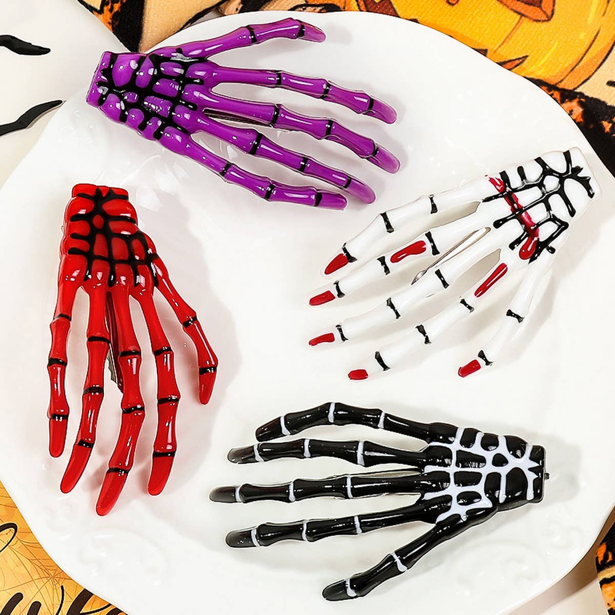 Skeleton Hand Halloween Hair Clip