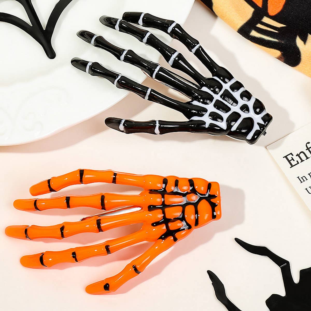 Skeleton Hand Halloween Hair Clip