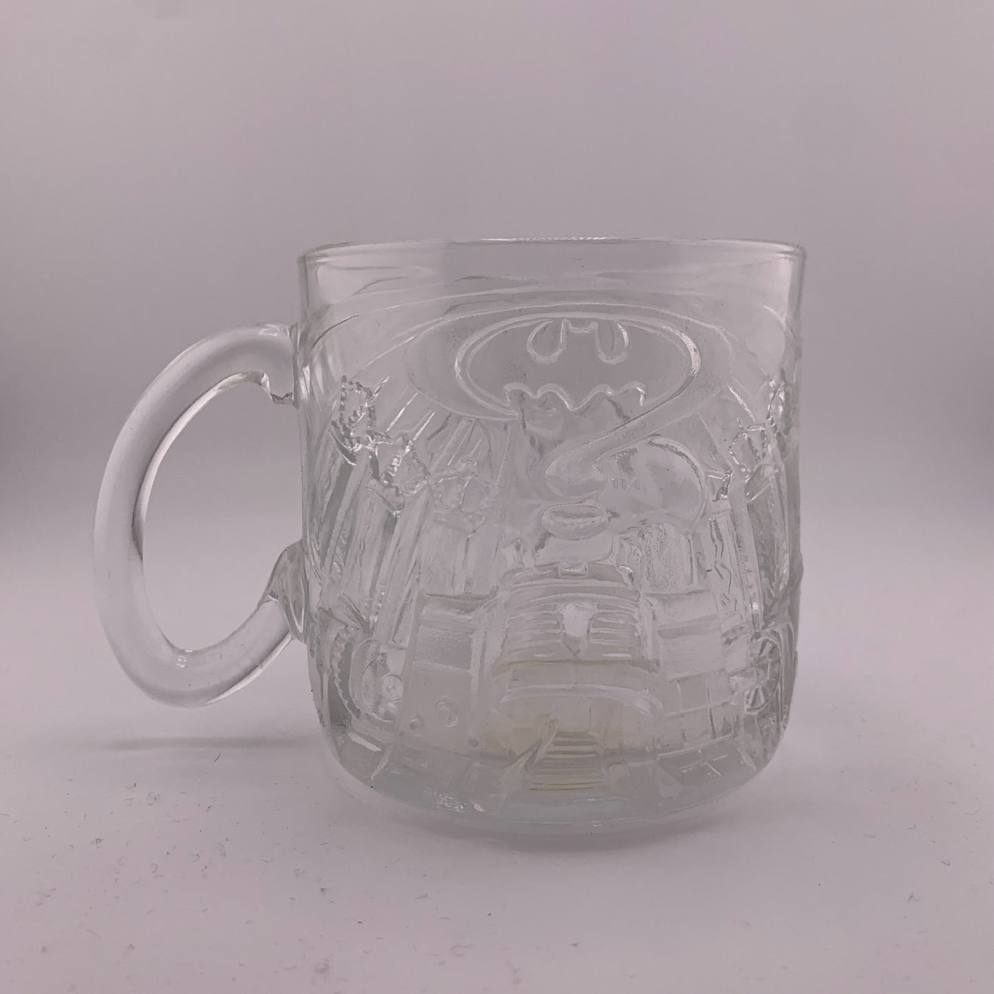 Batman Forever The Riddler Vintage McDonalds Mug Clear Glass Coffee Cup 1995